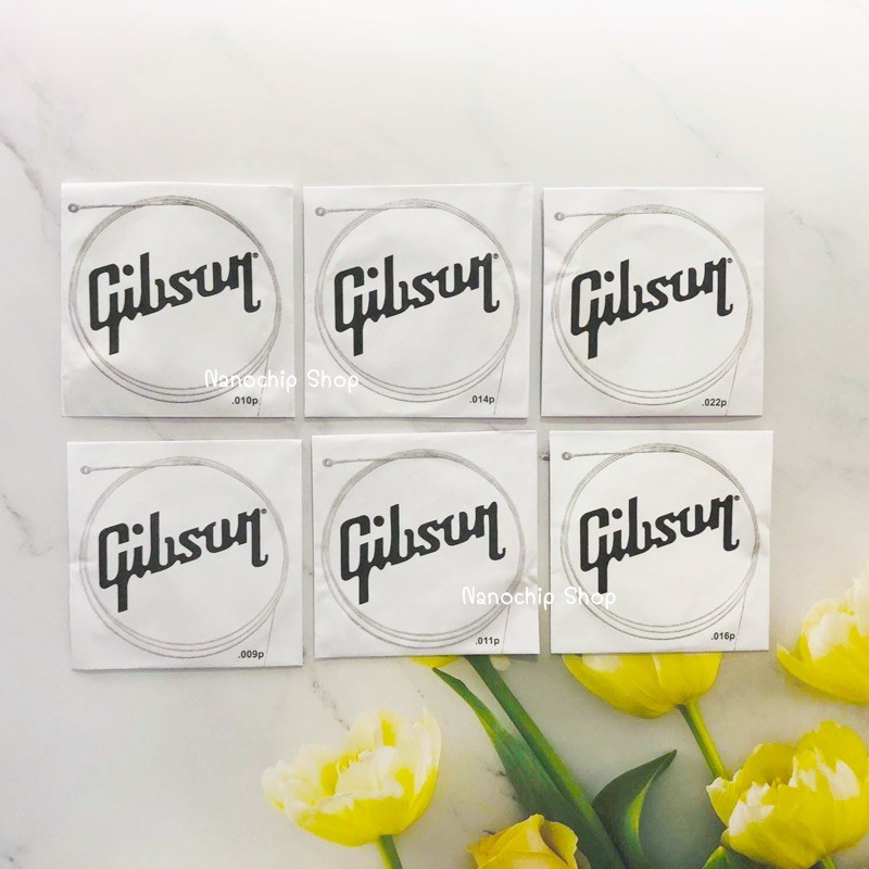 ภาพสินค้าพร้อมส่ง สายกีตาร์โปร่ง/สายกีตาร์ไฟฟ้า Gibson แบบแยกเส้น เบอร์10 เส้นที่1/2/3 สายปลีกกีตาร์ จากร้าน nanochipshop บน Shopee ภาพที่ 1