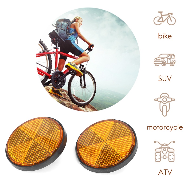 แผ่นสะท้อนแสง-ทรงกลม-สีส้ม-ขนาด-2-นิ้ว-แบบสากล-สําหรับรถจักรยานยนต์-atv-dirt-bike-จํานวน-2-ชิ้น