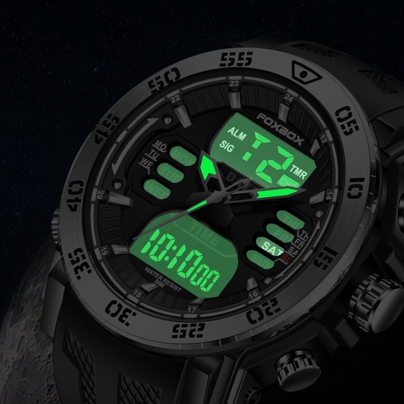 lige-sub-brand-foxbox-2022นาฬิกาผู้ชายทหารกันน้ำนาฬิกากีฬาหน้าจอคู่นาฬิกาควอตซ์ดิจิตอลสำหรับผู้ชาย-กล่อง