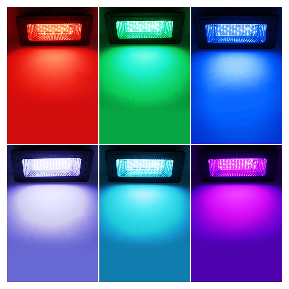 ไฟสปอร์ตไลท์-led-rgb-หลอดไฟสี-220v-50w-100w-สปอร์ตไลท์-กลางแจ้ง-กันน้ำ-หลอดไฟ-led-ไฟประดับ-พร้อมคอนโทรลเลอร์-ปลั๊ก