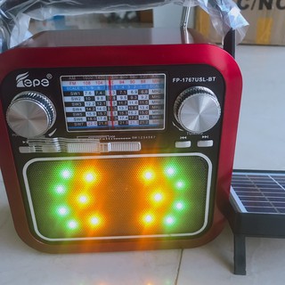 ลำโพงไร้สายพลังงานแสงอาทิตย์ รุ่น FP-1767ULS-BT ฟังได้ทั้ง FM AM MP3 บลูทูธ มีหลอดไฟ