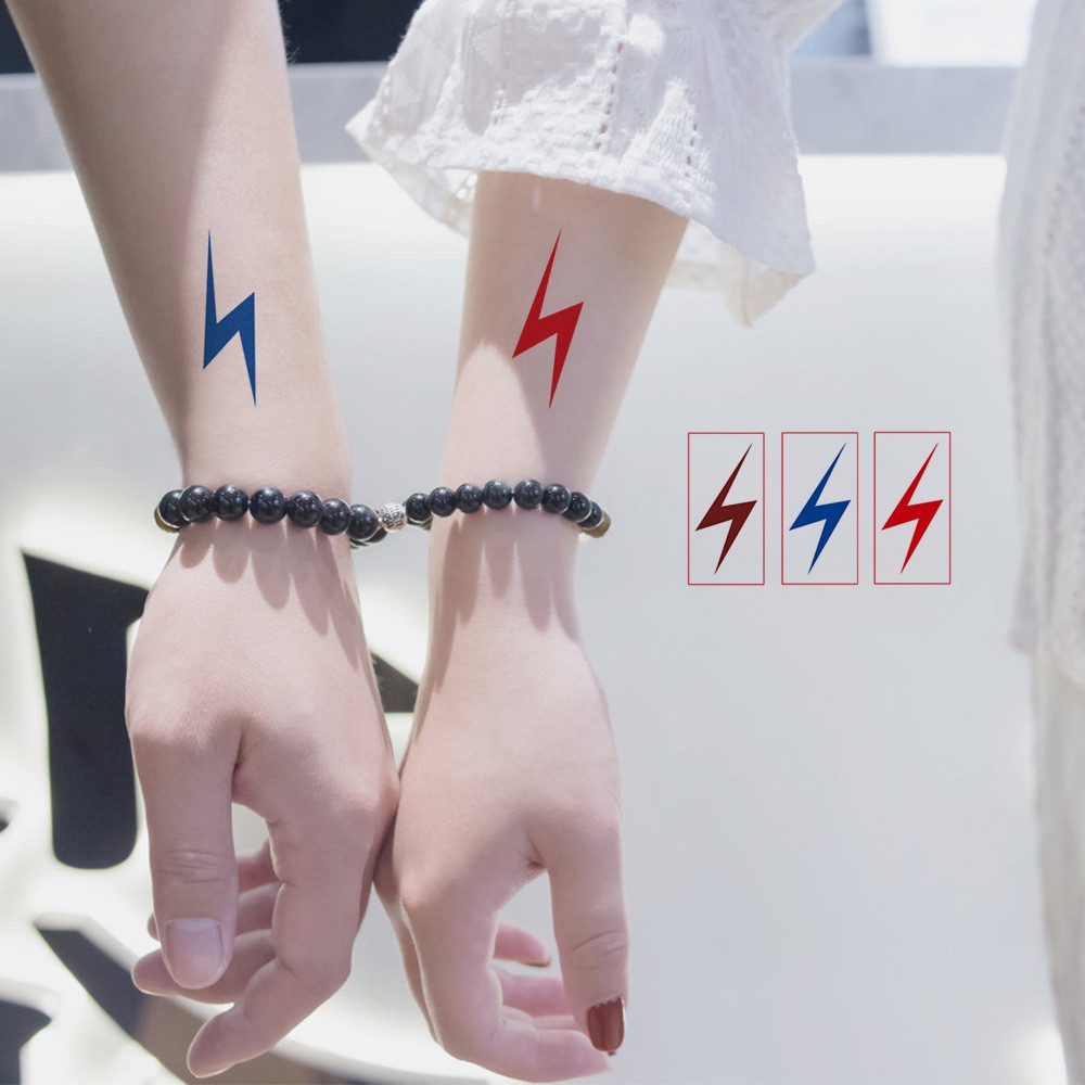 magic-tattoo-สติกเกอร์รอยสัก-ลายสายฟ้า-สไตล์โกธิค-กันน้ํา-หลากสี-สําหรับผู้ชาย-และผู้หญิง-คู่รัก