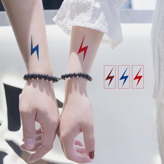 【Magic Tattoo】สติกเกอร์รอยสัก ลายสายฟ้า สไตล์โกธิค กันน้ํา หลากสี สําหรับผู้ชาย และผู้หญิง คู่รัก