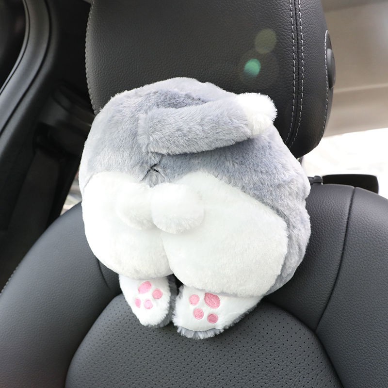 หมอนรองคอรถยนต์ลายการ์ตูน-spot-car-headrest-lumbar-support-พร้อมชุดหมอนรองคอรถยนต์