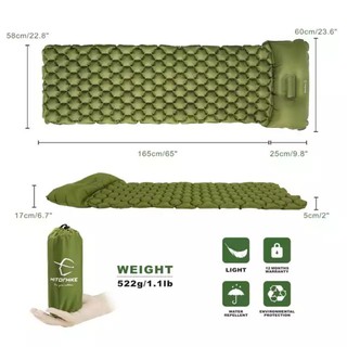 สินค้า 🔥ที่นอนลม SleepPad Homful Hitorhike Nylon+Tpu มีความแข็งแรงสูง น้ำหนักเบา พกพาสะดวก รับน้ำหนักได้ถึง150kg