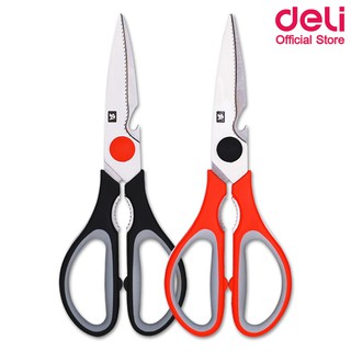 Deli 77750  Kitchen Scissors กรรไกรครัว สเตนเลส สำหรับตัดอาหาร ขนาด 8 1/4นิ้ว แพ็ค 12 ชิ้น อุปกรณ์ตัดอาหาร กรรไกร ที่ตัด