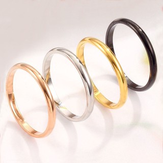 [AOER] แหวนคู่ไทเทเนียม 24K ผู้หญิงแฟชั่นแหวนไทเทเนียมเรียบง่ายแหวนโรสโกลด์