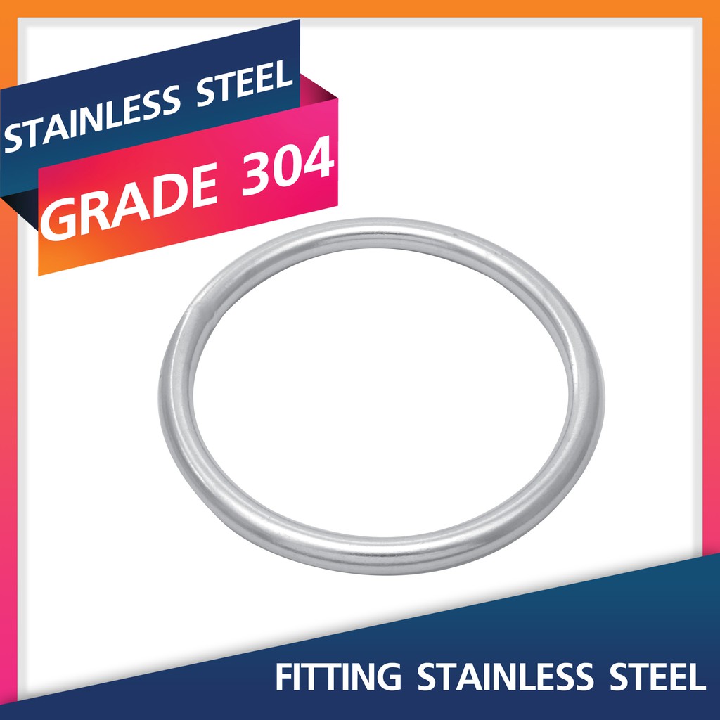 6 Pcs Round Ring 3MM-6MM.Grade 304 ห่วงกลมสแตนเลส Stainless Steel ...