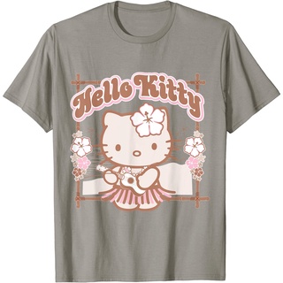 เสื้อยืดวินเทจเสื้อยืด พิมพ์ลาย Hello kitty Hula แฟชั่นฤดูร้อน สําหรับเด็กผู้ชาย และเด็กผู้หญิง อายุ 1-12 ปีS-4XL