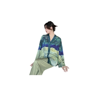 โปรโมชั่น : ชุดนอน เสื้อคาร์ดิแกน แขนยาว ผ้าเรยอน พิมพ์ลาย คุณภาพสูง แฟชั่นฤดูใบไม้ผลิ และฤดูใบไม้ร่วง สําหรับผู้หญิง