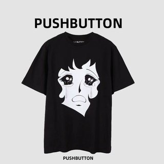 เสื้อยืดแขนสั้น พิมพ์ลาย Wang Yibo PUSHBUTTON สีดํา แฟชั่นฤดูใบไม้ผลิ และฤดูร้อน สําหรับเด็กผู้หญิง