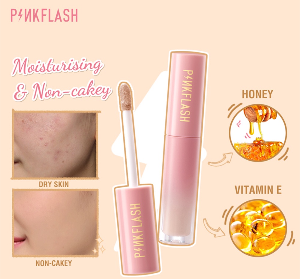 เกี่ยวกับสินค้า PINKFLASH OhMyPinkFlash OhMyBreath คอนซีลเลอร์ ชนิดเหลว เนื้อแมตต์ ปกปิดแบบเรียบเนียน ติดทนนาน