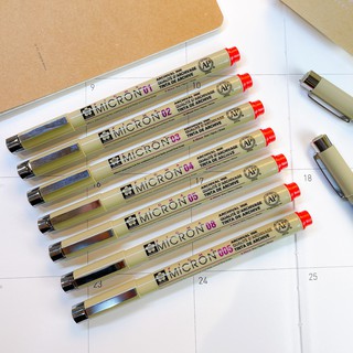 ปากกาพิกม่า ซากุระ (SAKURA Pigma Pen) ตัดเส้น (สีแดง)