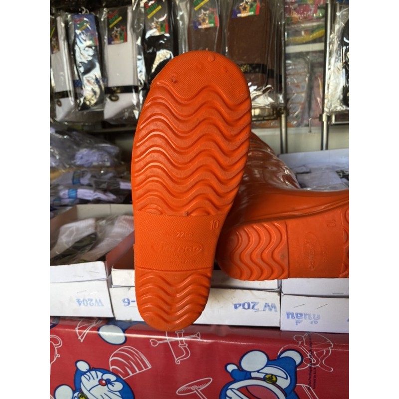 ภาพสินค้ารองเท้าบู๊ทกันน้ำPENGO สีส้ม รองเท้าบู๊ทกันฉี่หนู ลุยน้ำ ลงนา รุ่นไม่มีพื้นบู๊ตยางพารา สูง 24นิ้ว B 229 จากร้าน may255555555 บน Shopee ภาพที่ 3