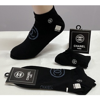 Chanel ถุงเท้ากีฬาข้อข้อตาตุ่ม สีดำ ขนาด 24-28 ซม.chanel