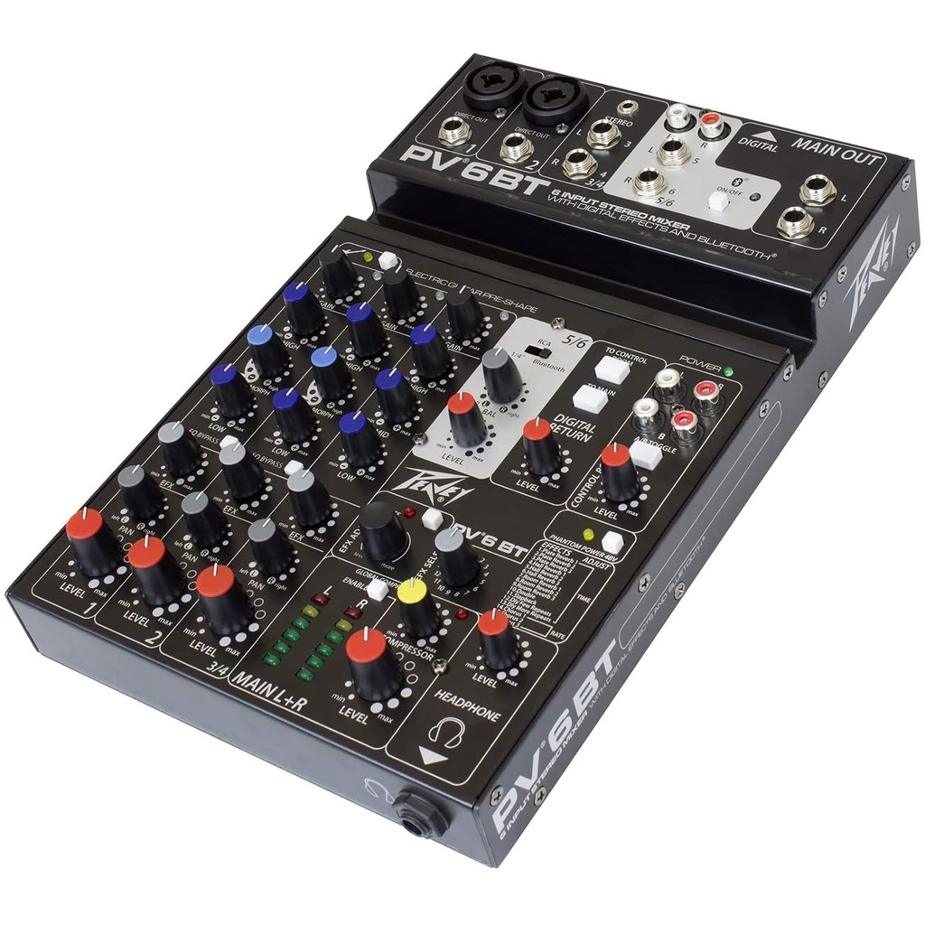 peavey-pv6bt-มิกเซอร์-6-channel-compact-mixer-with-bluetooth-connectivity