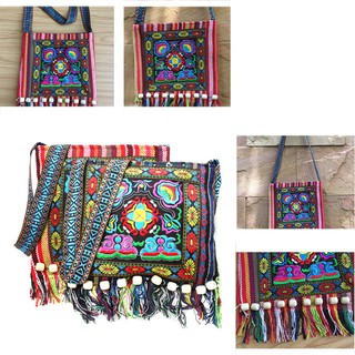 ❤❤Chinese Hmong Thai Embroidery Hill Tribe Totes Messenger Tassels Bag Boho