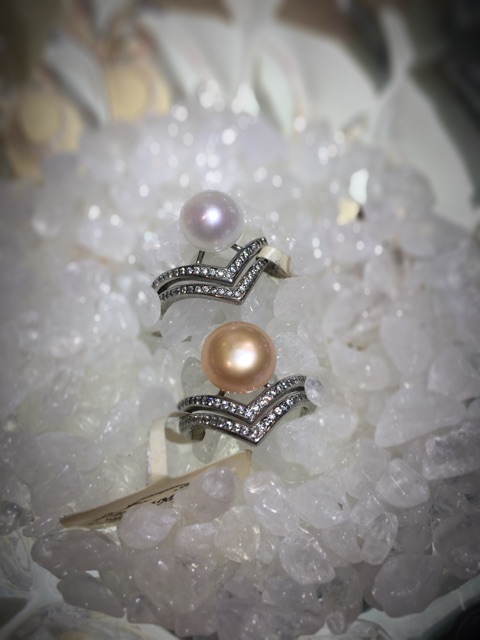 แหวนเงิน925-แหวนเงินชุบทองคำขาว-josephine-ประกับไข่มุกมุกแท้