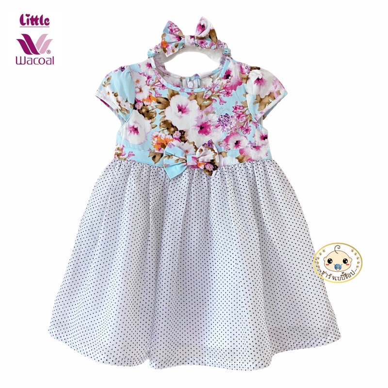 littlewacoal-ชุดดเดรสพิมพ์ลาย-ต่อกระโปรงผ้าชีฟอง