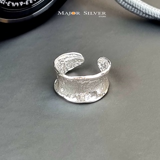 สินค้า 🎁 แหวนลายใบไม้ ธรรมชาติ : แหวนเงินแท้ 92.5% แหวนเปิดใส่ได้size51-55 ใส่เท่ๆ แหวนเงินแท้ 100 Major Silver  :  E-V-CLea18