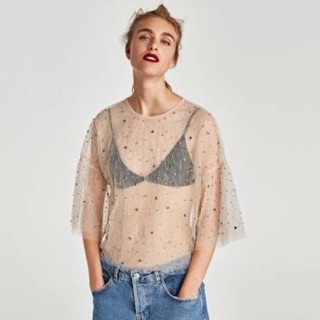 Sale! New Zara tulle blouse size L