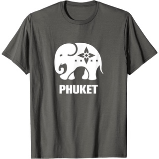 เสื้อยืดสีขาวประเทศไทยเสื้อยืดแขนสั้น Escati Elephant Phuket Thailand T-Shirt Thailand Short sleeve T-shirS-4XL