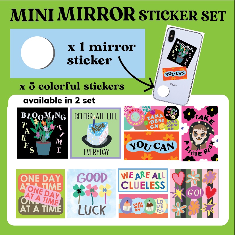 mini mirror sticker set | Shopee Thailand