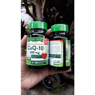 Nature’s Truth CoQ10 200 mg x 50 เม็ด เนเจอร์ ทรูทร์ โคคิว10 โคคิวเทน โคคิวเท็น / กินร่วมกับ เอแอลเอ ไบโอติน เอลเดอร์...