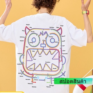 เสื้อยืดแขนสั้น ผ้าฝ้าย พิมพ์ลาย ทรงหลวม ขนาดใหญ่ สไตล์ฮิปฮอป สําหรับผู้ชาย ไซซ์