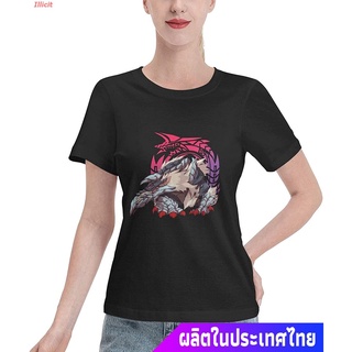 Illicit เสื้อยืดกีฬา Monster Hunter World T-Shirts Womens Summer Short Sleeve Tee Classic Cotton Tees Sports T-shirt