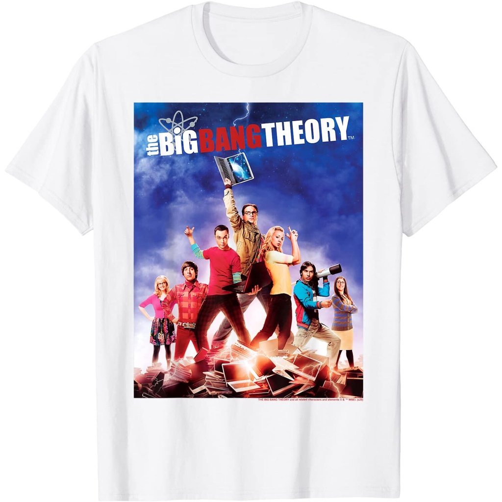 เดอะบิกแบงเธียรี-the-big-bang-theory-group-shot-laptop-poster-t-shirt-t-shirts-เสื้อคอกลม-เสื้อผ