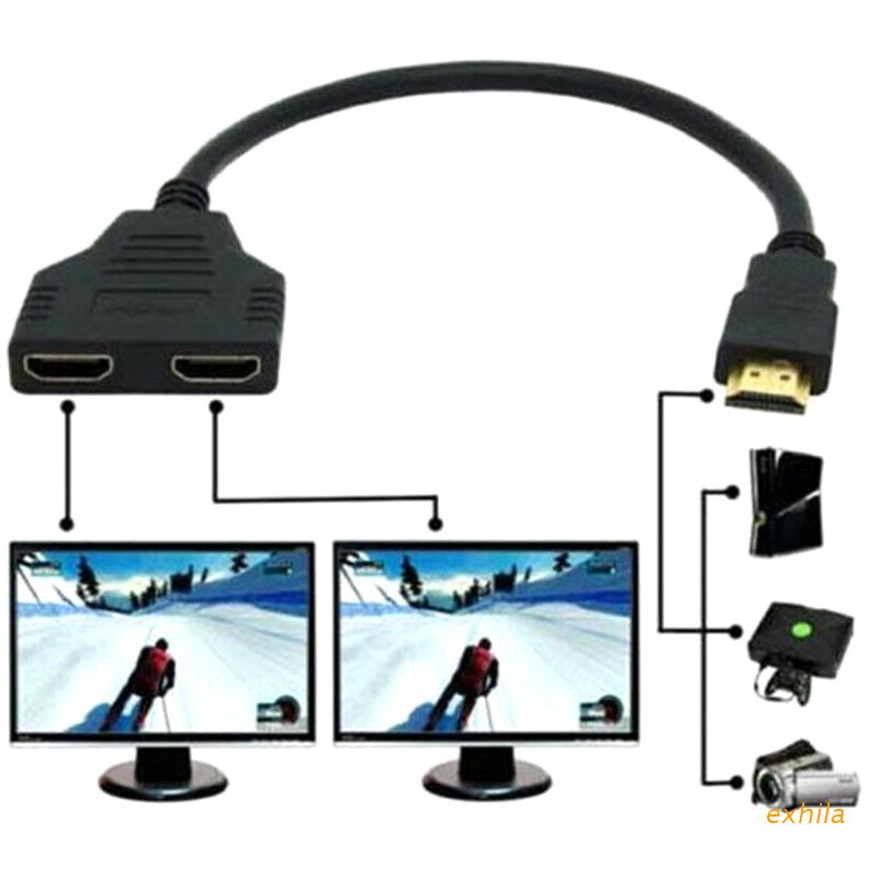 exhila-hdmi-สายเคเบิลอะแดปเตอร์แยก-y-1080p-ตัวผู้-เป็นตัวเมียคู่-0-3-ม-1-8-นิ้ว