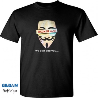 เสื้อยืดโอเวอร์ไซส์เสื้อยืด พิมพ์ลาย Hacker Zone Gildan สําหรับผู้ชาย และผู้หญิงS-3XL