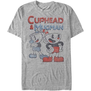 【🔥🔥】100%cotton เสื้อยืดคอวีผู้ชาย Fifth Sun Mens Cuphead Best Friend Mugman T-Shirt men เสื้อ ยืด ผู้ชาย คอกลม โอเวอร