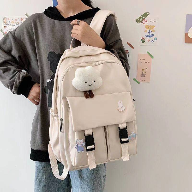 ภาพหน้าปกสินค้าพร้อมส่งจากไทย  กระเป๋าเป้ผู้หญิง กระเป๋านักเรียน Japanese College Fengsen College Student Female Simple Backpack สไตล์