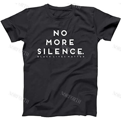 เสื้อทหาร-เสื้อยืดผู้ชายปี2022nomoresilenceblacklivesmatterblmประท้วงเสื้อคอเสื้อยืดคอเสื้อยืดเสื