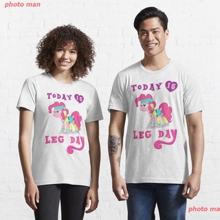 photo man tee Today Is Leg Day Gym Motivation Pony Fitness Essential T-Shirt เสื้อLittle Mermaid fish คู่