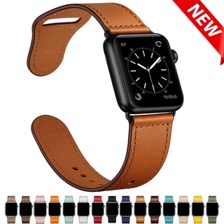 สายนาฬิกา ชนิดหนัง สำหรับ for iwatch 7 6 5 4 3 2 1 SE ขนาด 38 มม. 40 มม. 42 มม. 44 มม. 41มม. 45มม.