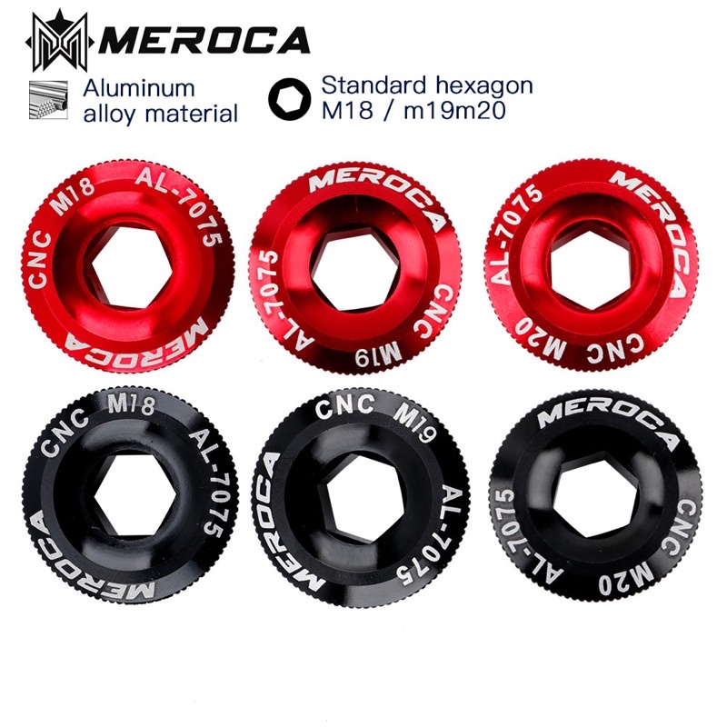 ฝาปิดขาจานจักรยาน-meroca-m18-m20-ขาจานจักรยาน-น็อตขาจาน-น็อตรุ้ง-กระโหลกจักรยาน-จานจักรยาน-น๊อตขาจานจักรยาน-กระโหลกกลวง