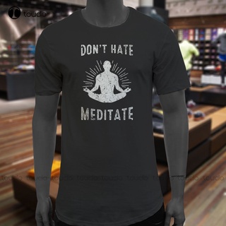 [S-5XL] เสื้อยืดลําลอง แขนสั้น พิมพ์ลาย DonT Hate Meditate Zen Yogaer สีดํา แฟชั่นคลาสสิก สําหรับผู้ชาย