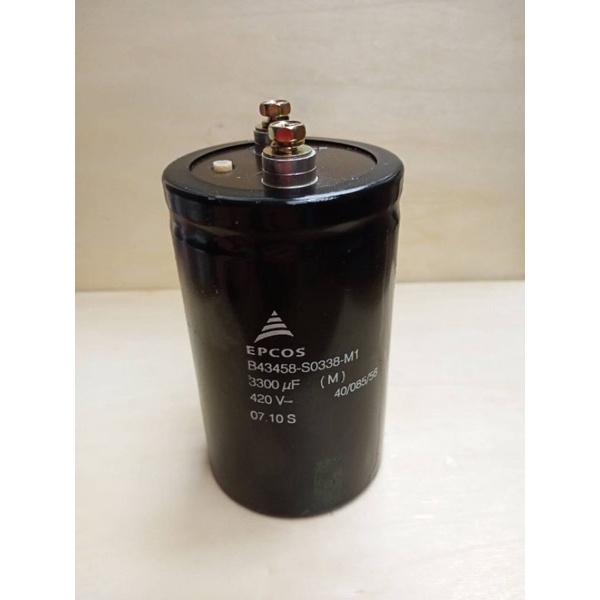 คาปาซิเตอร์-epcos-capacitor-3300uf-420v-พร้อมส่ง-3300uf-420vdc-ขนาด10-5x6-5cm-ของแท้จากโรงงานในไทยพร้อมส่ง-1ชิ้น