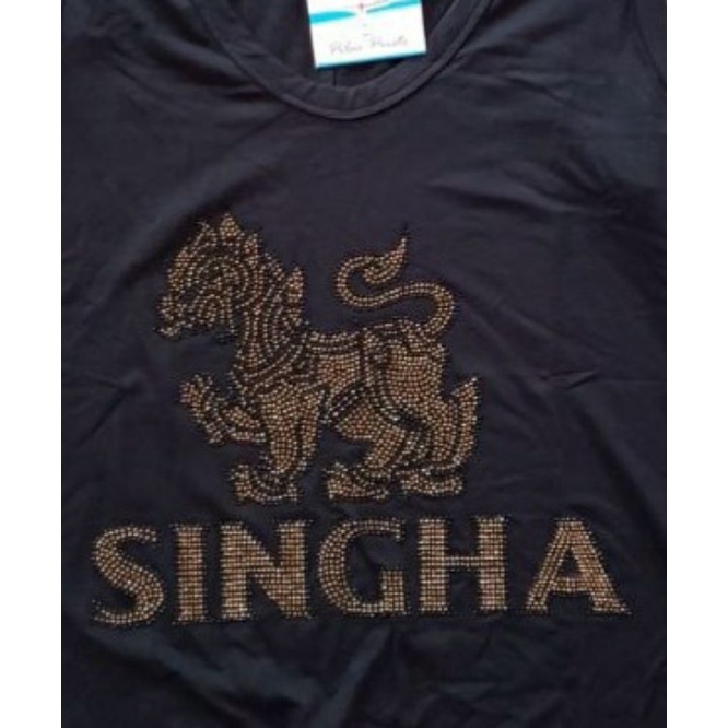 เสื้อกล้ามผ้าเด้ง-รีดเพชร-ผ้า-spandex-ดำ