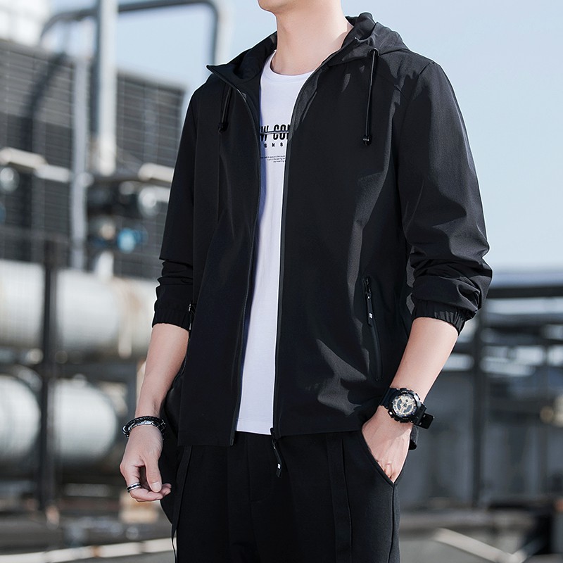 ภาพสินค้าPlayboy Hot Jacket Spring and Autumn New Men's Hooded Slim Jacket Korean Trend Handsome Men's Trend จากร้าน playboy_official.th บน Shopee ภาพที่ 1