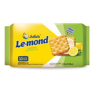 170g Julies Le-mond Lemon Sandwich Biscuit  จูลี่ส์ ขนมปังกรอบสอดไส้ครีมรสเลมอน