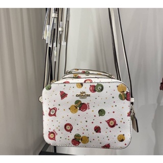 🎀 (สด-ผ่อน) ครอสบอดี้ ทรงกล่อง สีขาวลาย C7402 MINI CAMERA BAG With Ornament Print