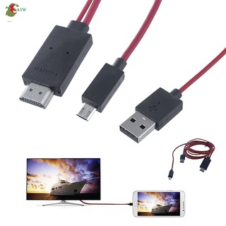 ayw 1 . 8 m mhl micro usb to 1080 p hdmi hdtv av อะแดปเตอร์สายเคเบิ้ลทีวีสําหรับ samsung galaxy s 4 note