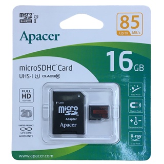 สินค้า 【พร้อมส่ง】Apacer 16GB MicroSDHC UHS-I Card Ultra Class10 Speed 85MB/s** เมมโมรี่การ์ดแท้