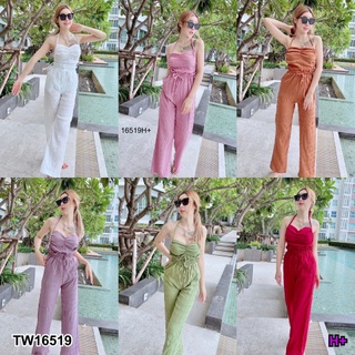 B16519 Set 3 ชิ้น เสื้อผูกคอ + กางเกงขายาว + บิกินี่ Set of 3 pieces: shirt + pants + bikini