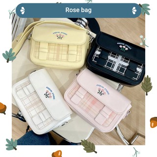 baglover🌻[พร้อมส่ง] กระเป๋าสะพายลายปัก Rose bag มี4สี