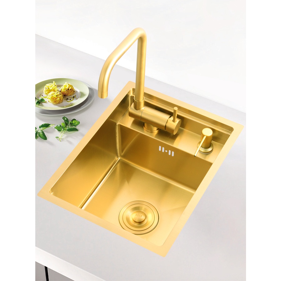 Golden Invisible Small Sink 304 Stainless Steel Single Island Bar
